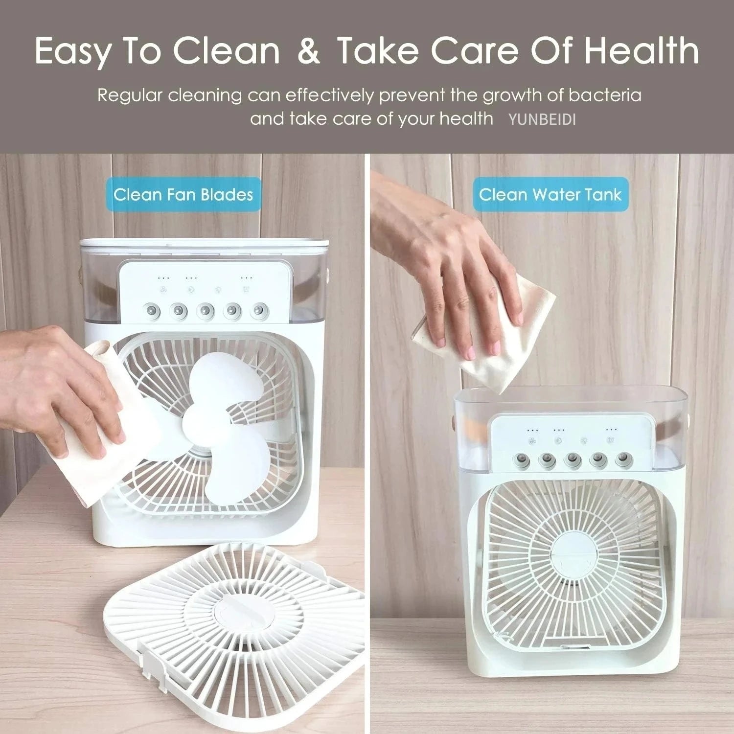 Portable Fan Air Conditioners USB Electric Fan Air Cooler LED Night Light Water Mist Fun 3 in 1 Air Humidifier for Home